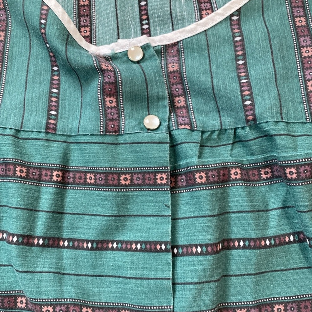 VTG 70’s Boho Haunted Mansion Novelty Print Artist Art Smock Blouse Top - Picture 9 of 11
